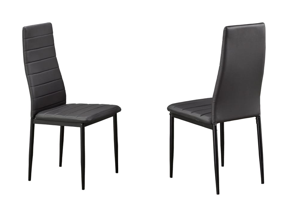 Black Tempered Glass Dining Set with Six Leatherette Chairs
