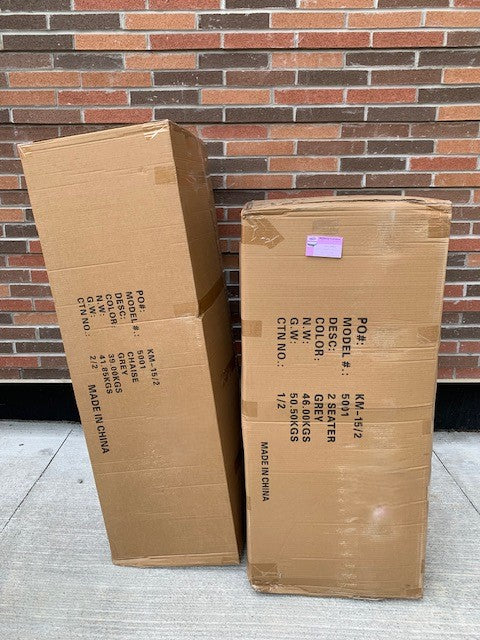 Grey Reversible Fabric Sectional Sofa with Pull-Out Bed, USB Ports