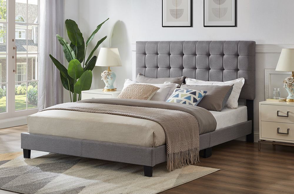 Luxurious Tufted Adjustable Headboard Bed Frame – Modern Style, Ultimate Comfort
